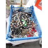 A tray of costume jewellery.