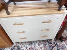 A modern 3 drawer chest.