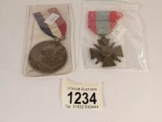 2 WW2 Croix de Guerre medals.