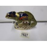 A Royal Crown Derby paperweight, Chameleon.