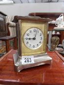 A carriage clock.