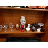 A mixed lot of china and glass including Royal Doulton egg on stand.