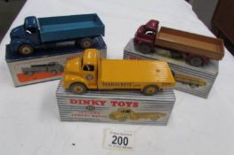 3 boxed Dinky 922, 932, 532 Leyland Comet and Bedford Lorries.