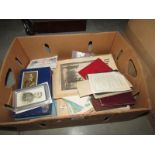 A large box of WW1 and WW2 assorted ephemera including ID cards, autograph books, coupons,
