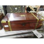 A brass bound mahogany writing box, a/f.