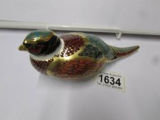A Royal Crown Derby paperweight, Woodland Pheasant.