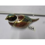 A Royal Crown Derby paperweight, Woodland Pheasant.