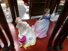 2 Royal Doulton figurines, Happy Birthday and Sweet Poetry.