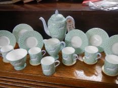A rare 6 person 1938 Wedgwood Persian ponies coffee set comprising 6 cups, 6 saucers, coffee pot,