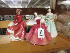 3 Royal Doulton figurines, Happy Birthday, First Waltz and Louise.