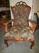 A mahogany framed gentleman's chair,