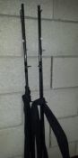 2 Carper fishing rods in bags