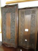 2 1930's carved wood trays in good condition.