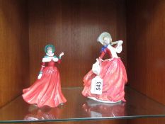 2 Royal Doulton figurines, Autumn Breezes and Winter's day.