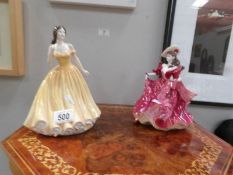 2 Coalport figurines, Scarlet and Elizabeth.