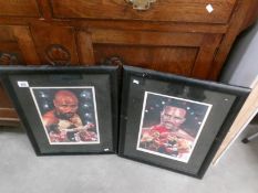 2 framed and glazed limited edition boxing prints.