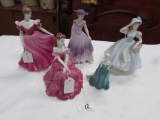 5 Coalport figurines, Mary, Alison, Christine, Diana and Cinderella's Ball.