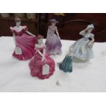 5 Coalport figurines, Mary, Alison, Christine, Diana and Cinderella's Ball.