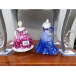 2 Coalport figurines,