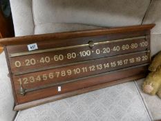 A snooker score board.