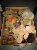 A collection of Teddy bears including Deans, Steiff, vintage designer, collector's etc .