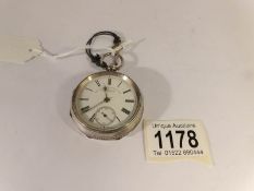 A silver pocket watch 'The Express English Lever' J.G Graves, Sheffield.