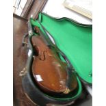 An old violin in case, a/f.