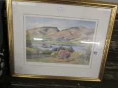 A framed and glazed limited edition print 'Grasmere - Westmorland', K W Burton.