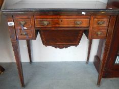 A Victorian mahogany inlaid fold over games table a/f