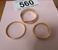 A 22ct gold wedding band, 4 grams,