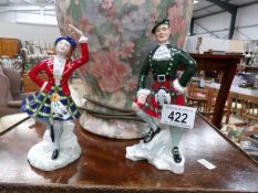2 Royal Adderley figurines, Highland Laddie and Highland Fling.