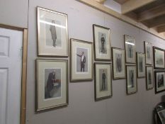 11 framed and glazed Vanity Fair SPY prints.