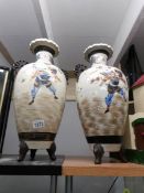 A pair of large Satsuma vases.