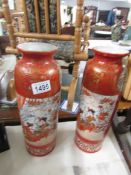 A pair of Japanese vases a/f.