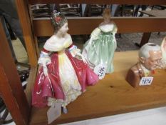 2 Royal Doulton figurines, Southern Belle and Fair Lady.