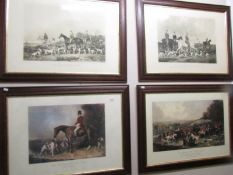 4 framed and glazed hunting prints,