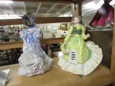 2 Royal Doulton figurines, Forget me Nots and April.