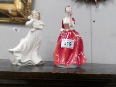 2 Royal Doulton figuries, Flower of Love and Lambing Time.