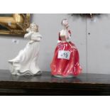 2 Royal Doulton figuries, Flower of Love and Lambing Time.