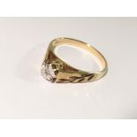 An 18ct gold and diamond solitaire ring, size P.