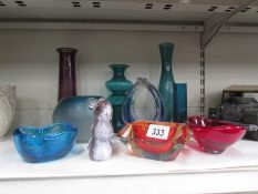 A mixed lot of coloured glass.