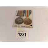 A pair of British war and victory medals for C.A.Bingley, RN.