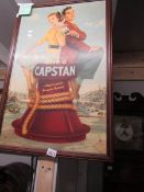 An original framed 'Capstan' poster.