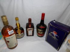 5 bottles of spirits and liquors - Cointreau, Grand Marnier, Tia Maria, Bacardi etc.