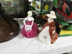 2 Coalport figurines, Ladies of Fashion Amanda and Autumn Grace,