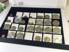 A collector's tray of UK coins, George V to Elizabeth II.