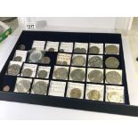 A collector's tray of UK coins, George V to Elizabeth II.