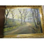 A gilt framed oil on canvas signed Stanley Bennett.