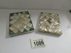 2 mother of pearl card cases.