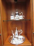 2 H Samuel silver plated tea sets.
